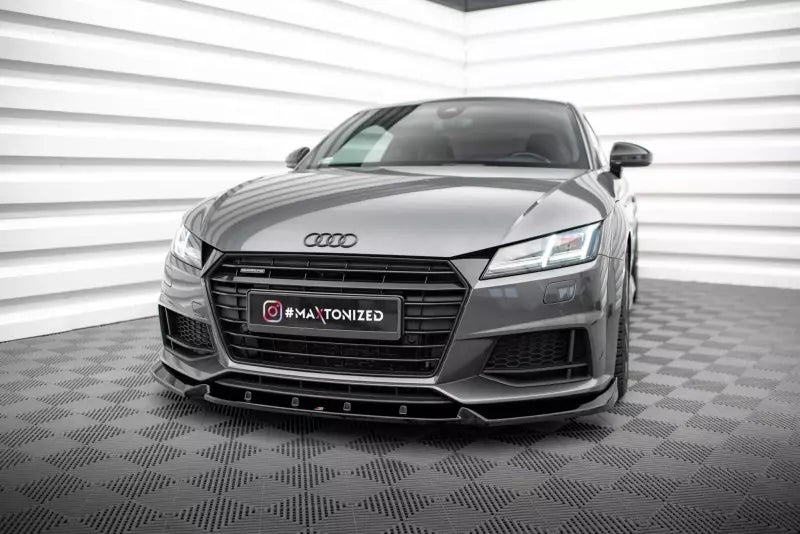 Maxton Design Frontlippe V.2 für Audi TT S / S-Line 8S Hochglanz schwarz – Ansicht 1