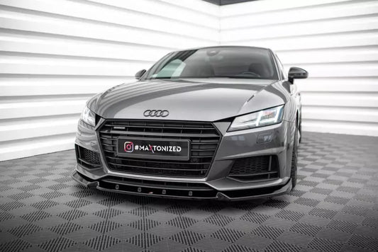 Maxton Design Frontlippe V.2 für Audi TT S / S-Line 8S Hochglanz schwarz – Ansicht 1