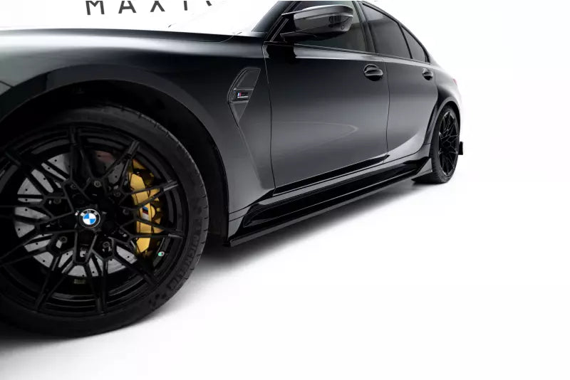 Maxton Design Seitenschweller (Paar) V.3 CSL Look für BMW M3 G80 / G81 Hochglanz schwarz – Ansicht 2