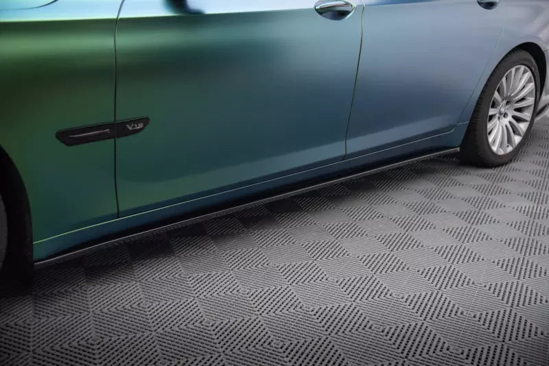 Maxton Design Seitenschweller (Paar) für BMW 7 Long F02 Hochglanz schwarz – Ansicht 1