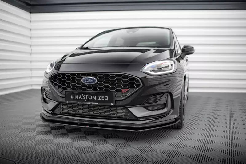 Maxton Design Street Pro Frontlippe für Ford Fiesta ST / ST-Line Mk8 Facelift Schwarz matt – Ansicht 1