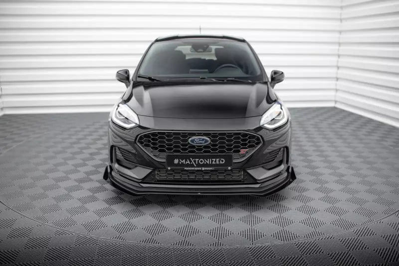 Maxton Design Street Pro Frontlippe für Ford Fiesta ST / ST-Line Mk8 Facelift Schwarz mit Hochglanz Flaps – Ansicht 2
