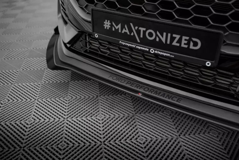 Maxton Design Street Pro Frontlippe für Ford Fiesta ST / ST-Line Mk8 Facelift Schwarz mit Hochglanz Flaps – Ansicht 3