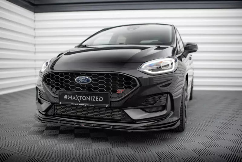 Maxton Design Frontlippe V.2 für Ford Fiesta ST / ST-Line Mk8 Facelift Hochglanz schwarz – Ansicht 1