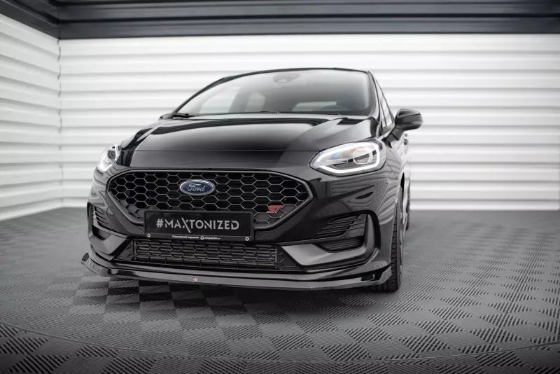 Maxton Design Frontlippe V.3 für Ford Fiesta ST / ST-Line Mk8 Facelift Hochglanz schwarz – Ansicht 1