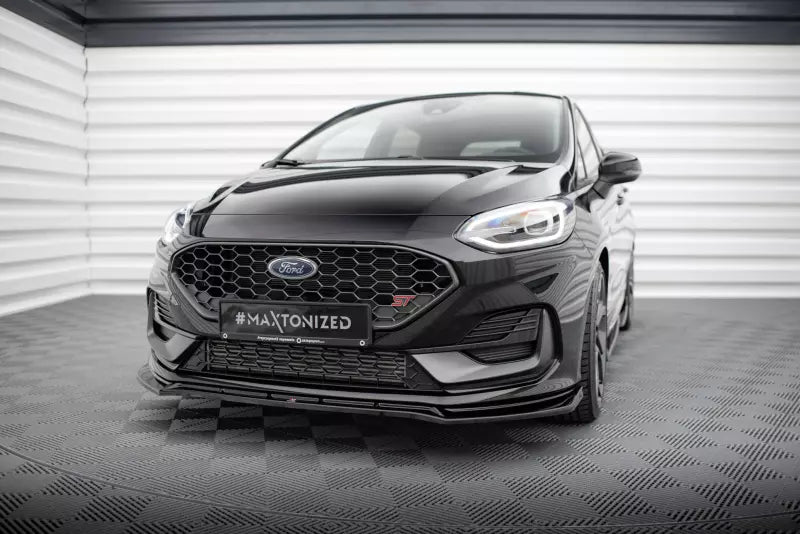 Maxton Design Frontlippe V.4 für Ford Fiesta ST / ST-Line Mk8 Facelift Hochglanz schwarz – Ansicht 1