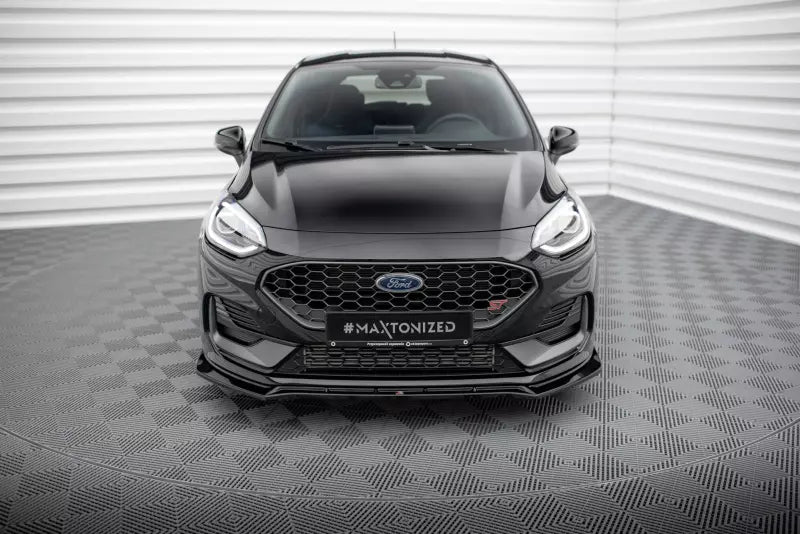 Maxton Design Frontlippe V.4 für Ford Fiesta ST / ST-Line Mk8 Facelift Hochglanz schwarz – Ansicht 2