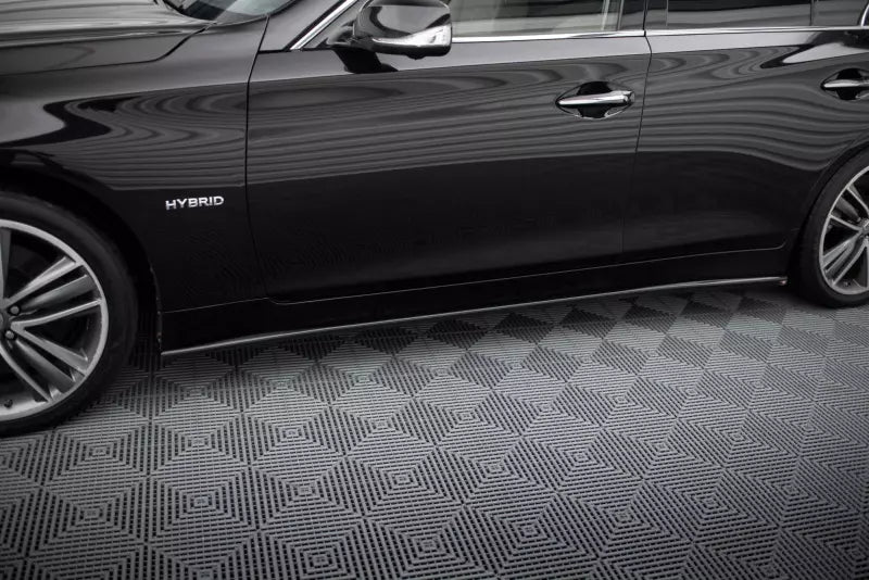 Maxton Design Seitenschweller (Paar) V.2 für Infiniti Q50 S Mk1 Hochglanz schwarz – Ansicht 1