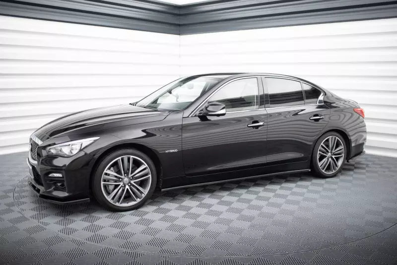 Maxton Design Seitenschweller (Paar) V.2 für Infiniti Q50 S Mk1 Hochglanz schwarz – Ansicht 2