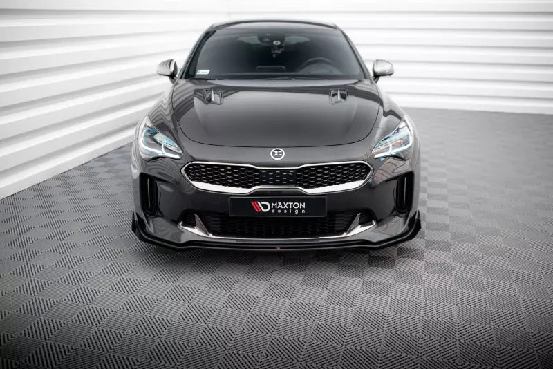 Maxton Design Street Pro Frontlippe für Kia Stinger GT / GT-Line Mk1 Schwarz mit Hochglanz Flaps – Ansicht 2