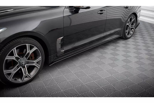 Maxton Design Street Pro Seitenschweller (Paar) für Kia Stinger GT-Line Mk1 Schwarz matt – Ansicht 1