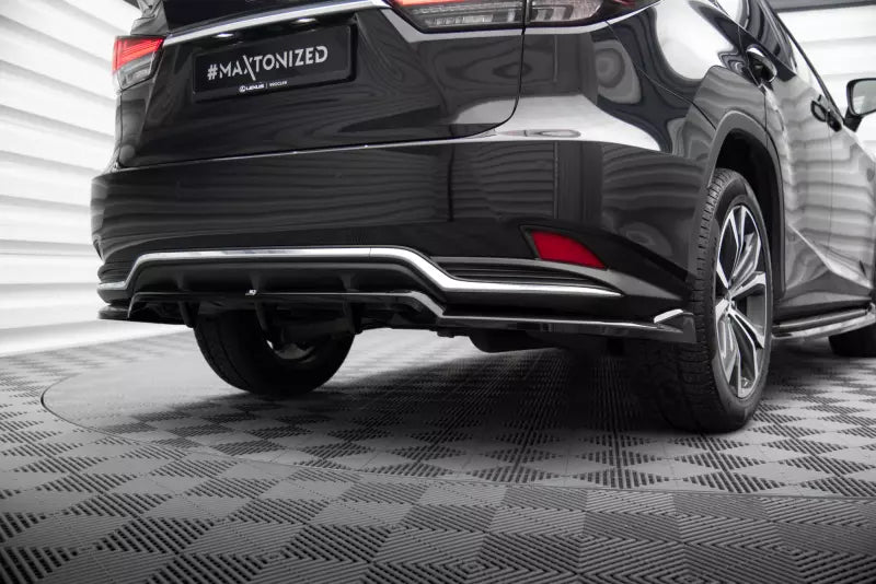 Maxton Design mittlerer Heckdiffusor DTM Look für Lexus RX Mk4 Facelift Hochglanz schwarz – Ansicht 1
