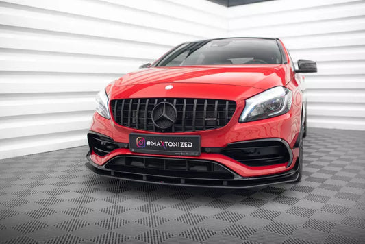 Maxton Design Street Pro Frontlippe für Mercedes-Benz A 45 AMG Aero W176 Facelift Schwarz matt – Ansicht 1