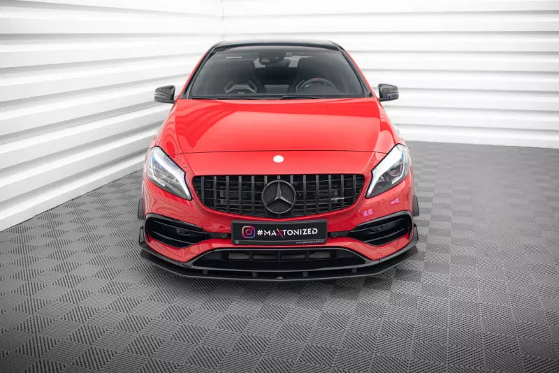 Maxton Design Street Pro Frontlippe für Mercedes-Benz A 45 AMG Aero W176 Facelift Schwarz matt – Ansicht 2