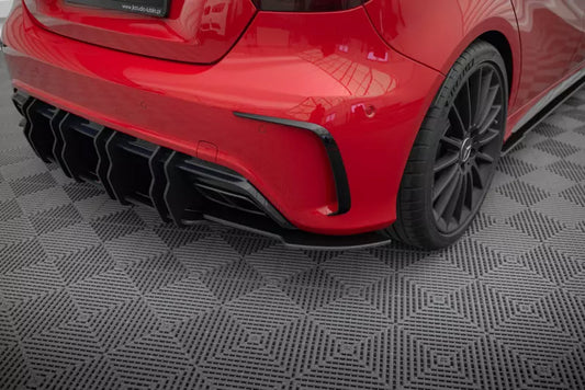 Maxton Design Street Pro Diffusor Flaps für Mercedes-Benz A 45 AMG W176 Facelift Schwarz matt – Ansicht 1