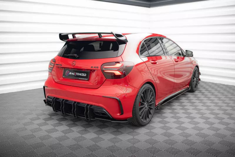 Maxton Design Hintere Seiten Flaps Mercedes-Benz A 45 AMG W176 Facelift Hochglanz schwarz – Ansicht 4