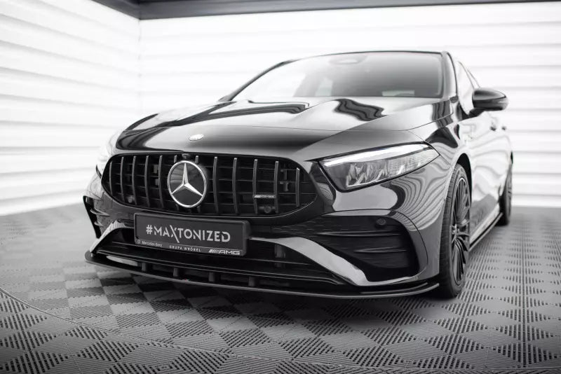 Maxton Design Street Pro Frontlippe für Mercedes-AMG A35 W177 Facelift Schwarz matt – Ansicht 1