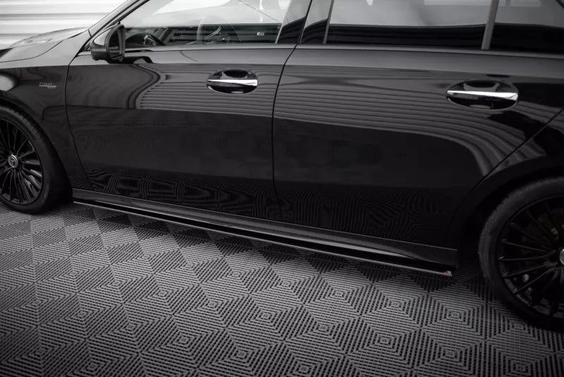 Maxton Design Street Pro Seitenschweller (Paar) für Mercedes-AMG A35 W177 Facelift Schwarz matt – Ansicht 3