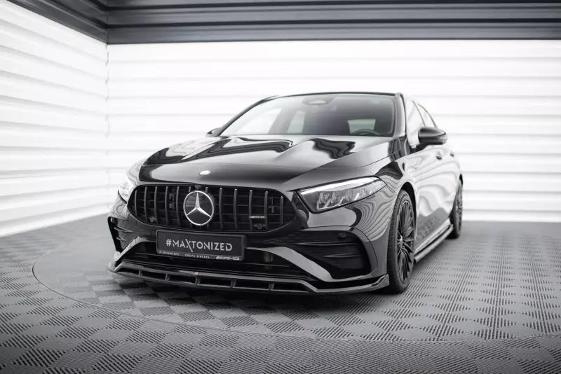Maxton Design Frontlippe für Mercedes-AMG A35 W177 Facelift Hochglanz schwarz – Ansicht 1