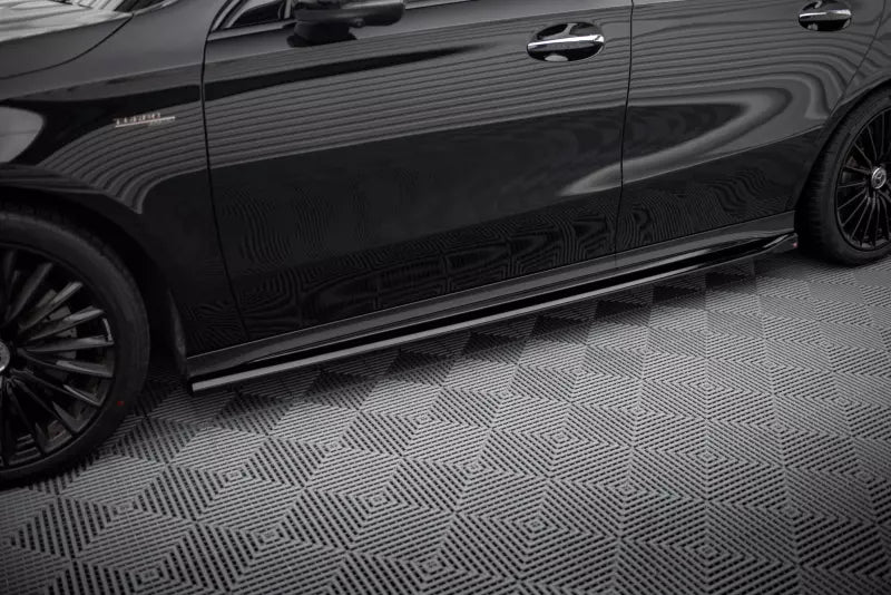 Maxton Design Seitenschweller (Paar) für Mercedes-AMG A35 W177 Facelift Hochglanz schwarz – Ansicht 1