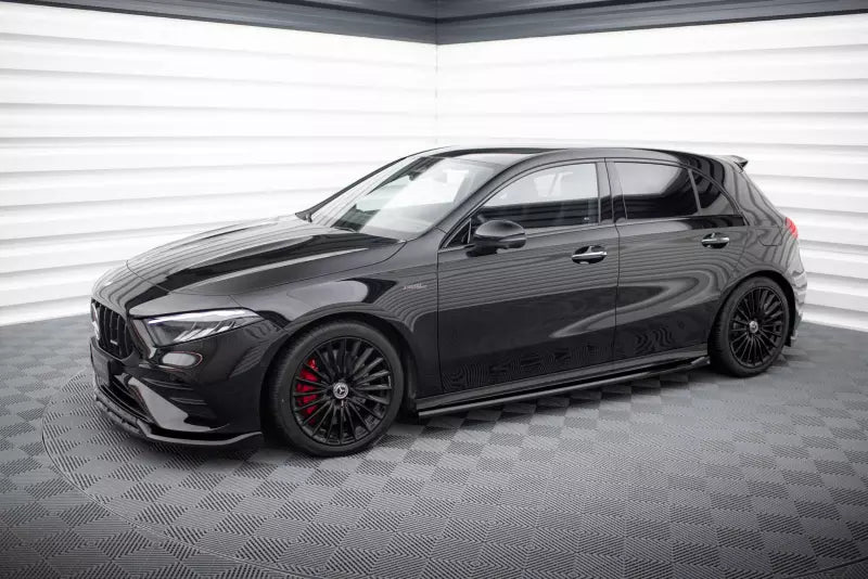 Maxton Design Seitenschweller (Paar) für Mercedes-AMG A35 W177 Facelift Hochglanz schwarz – Ansicht 2