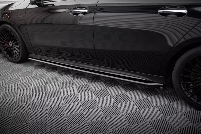 Maxton Design Seitenschweller (Paar) für Mercedes-AMG A35 W177 Facelift Hochglanz schwarz – Ansicht 3