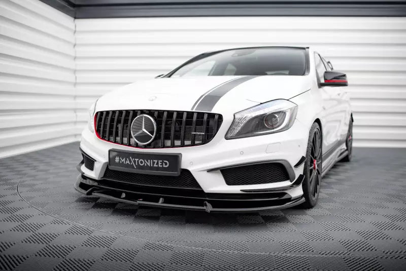 Maxton Design Frontlippe V.3 für Mercedes-Benz A45 AMG W176 Hochglanz schwarz – Ansicht 1