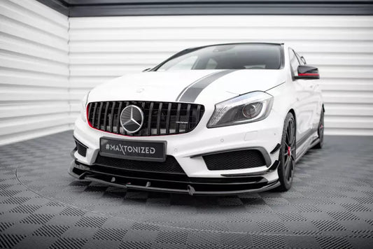 Maxton Design Frontlippe V.3 für Mercedes-Benz A45 AMG W176 Hochglanz schwarz – Ansicht 1