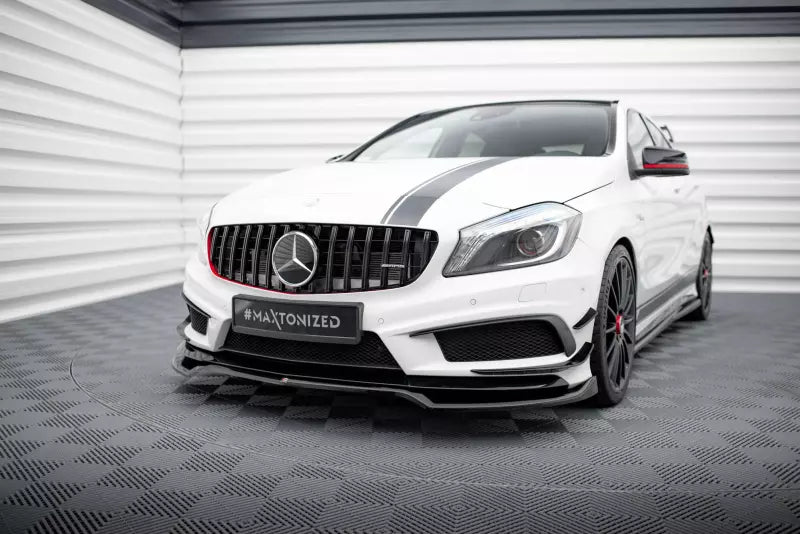 Maxton Design Frontlippe V.4 für Mercedes-Benz A45 AMG W176 Hochglanz schwarz – Ansicht 1