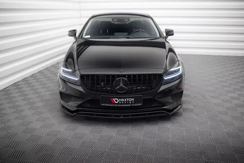 Maxton Design Frontlippe für Mercedes-Benz CLS C218 Facelift Hochglanz schwarz – Ansicht 1