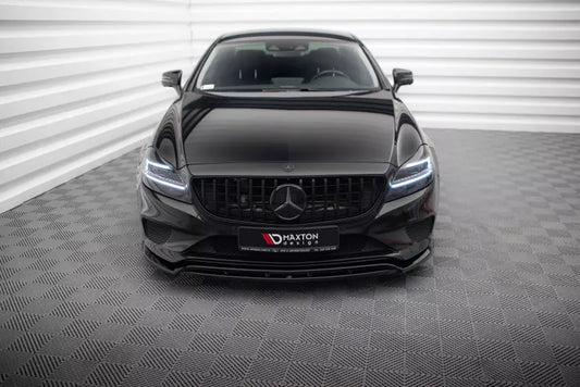 Maxton Design Frontlippe für Mercedes-Benz CLS C218 Facelift Hochglanz schwarz – Ansicht 1