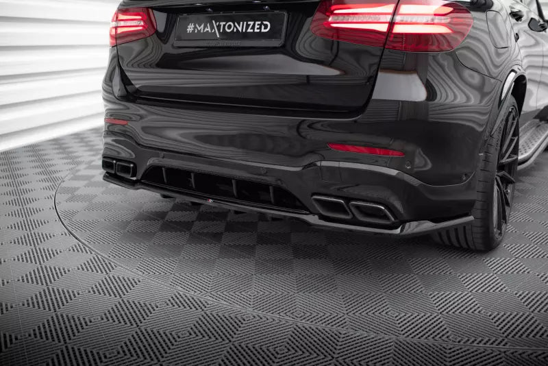 Maxton Design mittlerer Heckdiffusor DTM Look V.2 für Mercedes-AMG GLC 63 SUV X253 Hochglanz schwarz – Ansicht 1