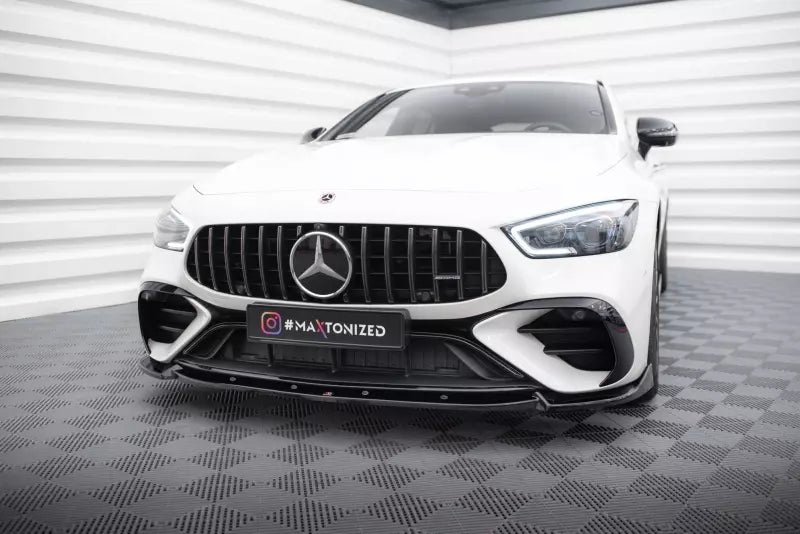 Maxton Design Frontlippe V.2 für Mercedes-AMG GT 43 4 Door Coupe V8 Styling Package Hochglanz schwarz – Ansicht 1