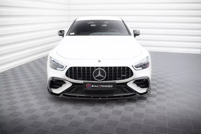 Maxton Design Frontlippe V.2 für Mercedes-AMG GT 43 4 Door Coupe V8 Styling Package Hochglanz schwarz – Ansicht 2