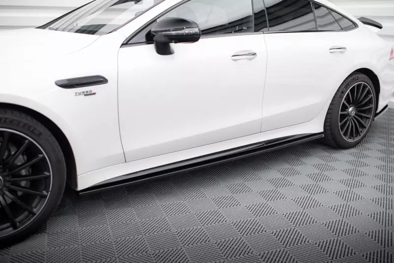 Maxton Design Seitenschweller (Paar) für Mercedes-AMG GT 43 4 Door Coupe V8 Styling Package Hochglanz schwarz – Ansicht 1