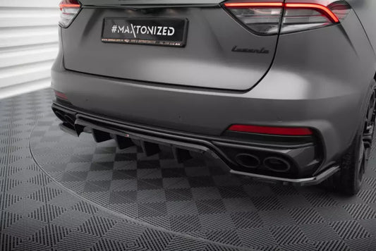 Maxton Design mittlerer Heckdiffusor DTM Look für Maserati Levante Trofeo Mk1 Hochglanz schwarz – Ansicht 1