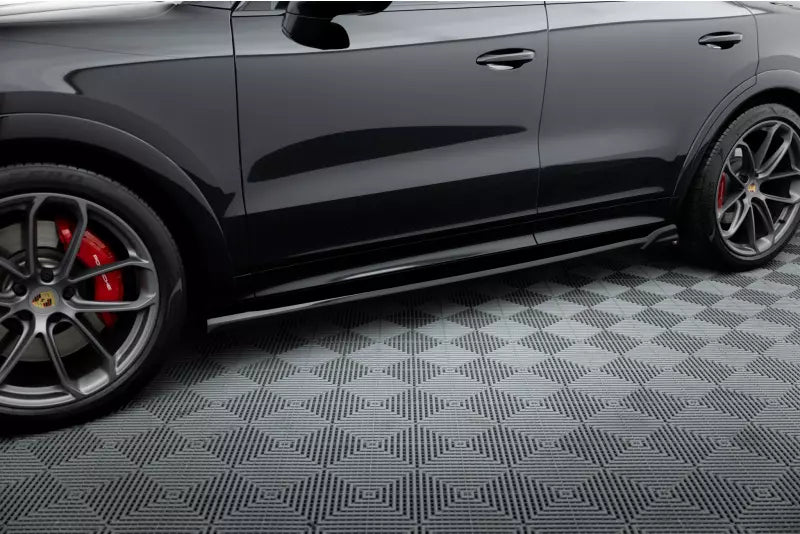 Maxton Design Seitenschweller (Paar) für Porsche Cayenne Coupe Mk3 Hochglanz schwarz – Ansicht 1