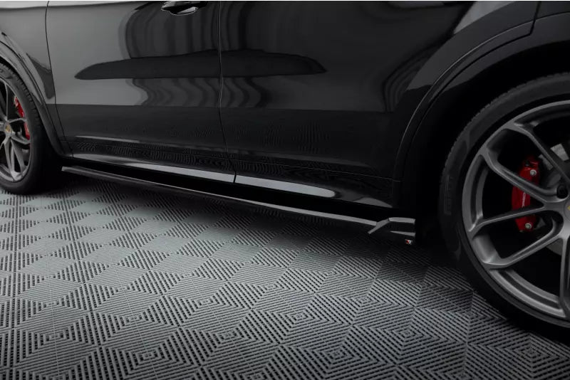 Maxton Design Seitenschweller (Paar) für Porsche Cayenne Coupe Mk3 Hochglanz schwarz – Ansicht 3