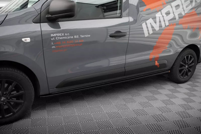 Maxton Design Seitenschweller (Paar) für Renault Express Mk2 Hochglanz schwarz – Ansicht 1