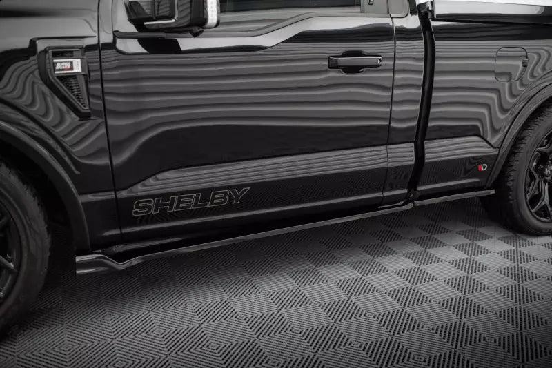 Maxton Design Seitenschweller (Paar) für Shelby F150 Super Snake Hochglanz schwarz – Ansicht 1