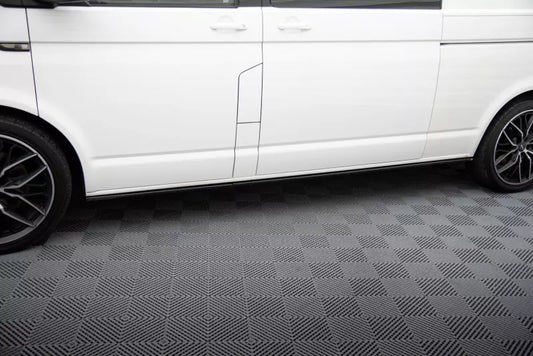 Maxton Design Seitenschweller (Paar) für VW T6 Long Facelift Hochglanz schwarz – Ansicht 1