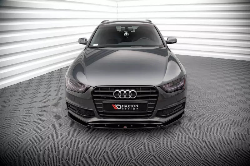 Maxton Design Frontlippe V.3 für Audi A4 S-Line / S4 B8 Facelift Hochglanz schwarz – Ansicht 1