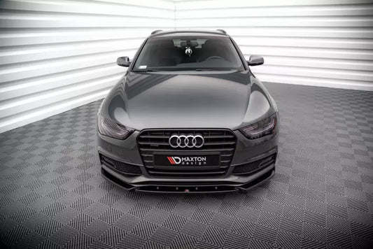 Maxton Design Frontlippe V.3 für Audi A4 S-Line / S4 B8 Facelift Hochglanz schwarz – Ansicht 1