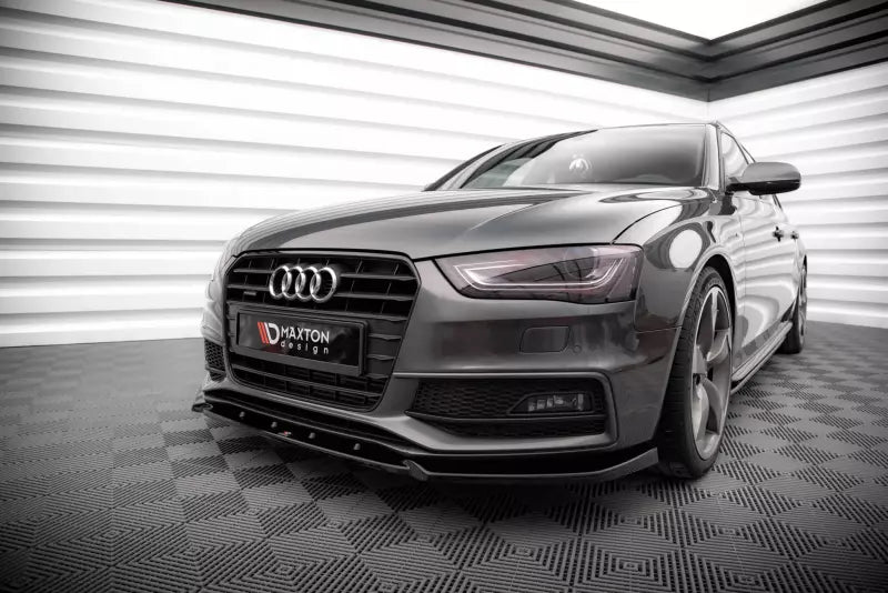 Maxton Design Frontlippe V.3 für Audi A4 S-Line / S4 B8 Facelift Hochglanz schwarz – Ansicht 2