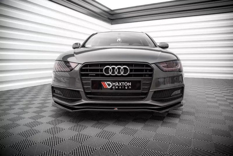 Maxton Design Frontlippe V.4 für Audi A4 S-Line / S4 B8 Facelift Hochglanz schwarz – Ansicht 1
