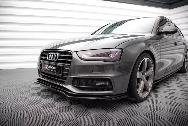 Maxton Design Frontlippe V.4 für Audi A4 S-Line / S4 B8 Facelift Hochglanz schwarz – Ansicht 2