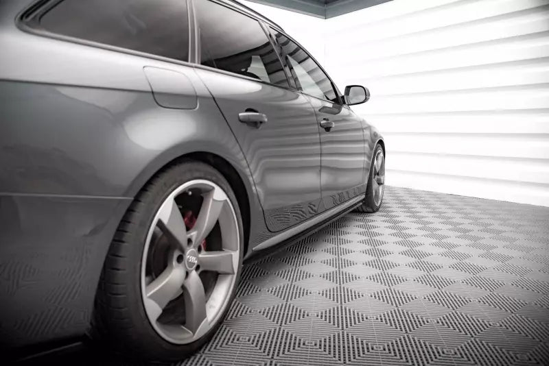 Maxton Design Seitenschweller (Paar) V.2 für Audi A4 / A4 S-Line / S4 B8 Hochglanz schwarz – Ansicht 2