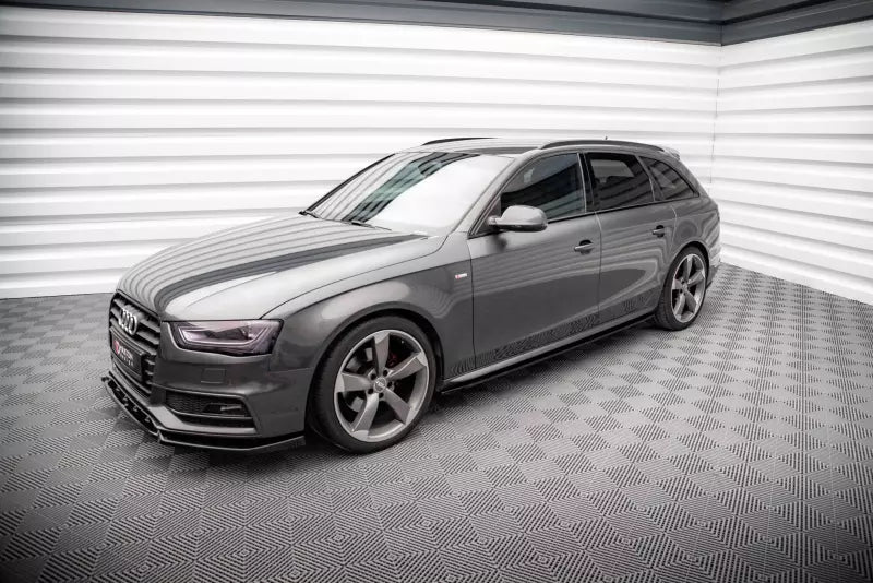 Maxton Design Seitenschweller (Paar) V.2 für Audi A4 / A4 S-Line / S4 B8 Hochglanz schwarz – Ansicht 3