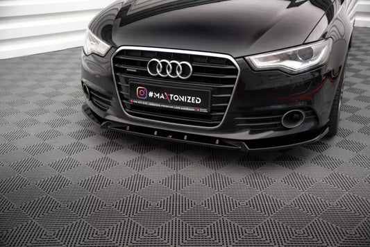Maxton Design Frontlippe V.2 für Audi A6 C7 Hochglanz schwarz – Ansicht 1