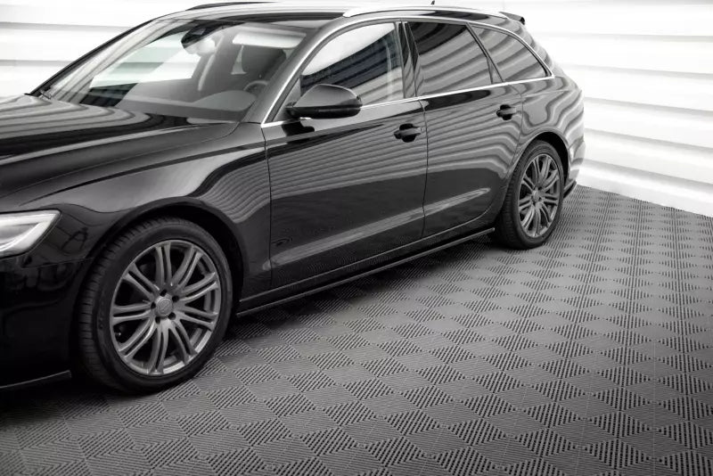 Maxton Design Seitenschweller (Paar) V.2 für Audi A6 C7 Hochglanz schwarz – Ansicht 1